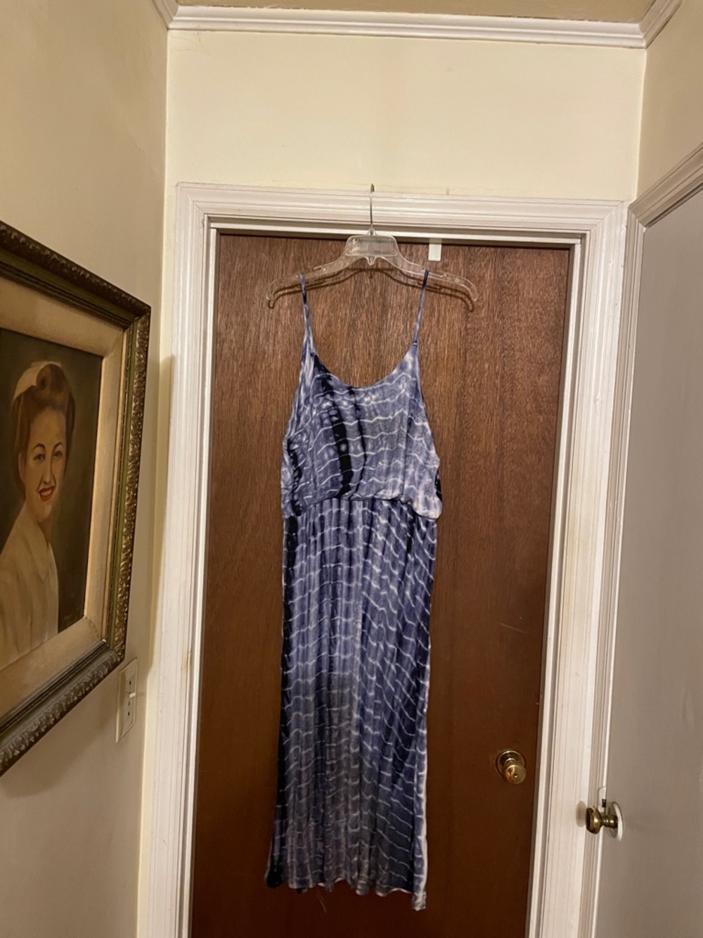 Olivia Rae Blue Tie-Dye Spaghetti Strap Maxi Dress - Picture 2 of 4